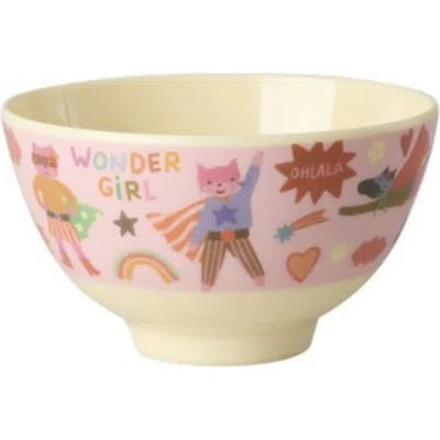 Rice By Rice Kids'  Melamine Bowl Hero In Pink