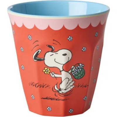 Rice By Rice Melamine Cup Snoopy In Red