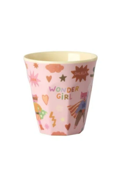 Rice By Rice Melamine Kids Cup Hero Sm In Pink