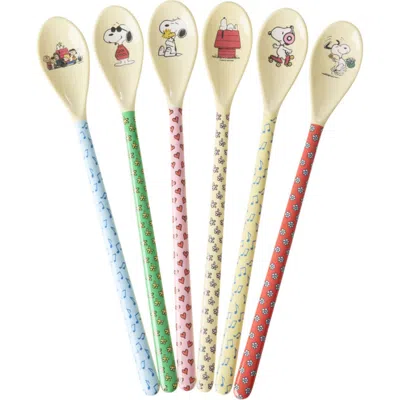 Rice By Rice Melamine Latte Spoons Snoopy Set 6pc In Multi