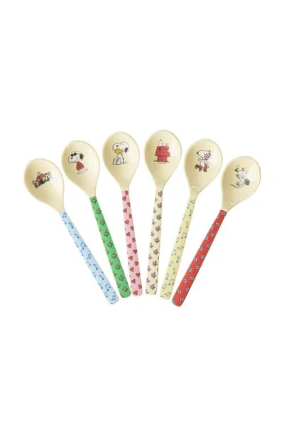 Rice By Rice Melamine Teaspoon Snoopy 6pc In Multi