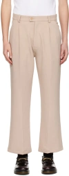 Rice Nine Ten Beige Bootcut Trousers In Light Beige
