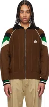 Rice Nine Ten Brown Knitting Track Jacket In Brown