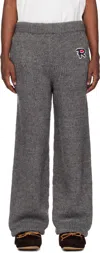Rice Nine Ten Gray Hand Knitted Jersey Sweatpants In Dark Gray