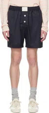 Rice Nine Ten Gray Twill Pajama Shorts In Drak Gray