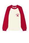 Rice Nine Ten Hand Knitted Raglan Tee In Red