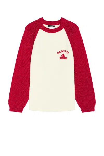 Rice Nine Ten Hand Knitted Raglan Tee In Red