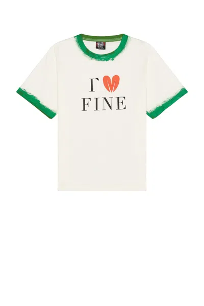 Rice Nine Ten Hand Painted Ringer Tee In Off White