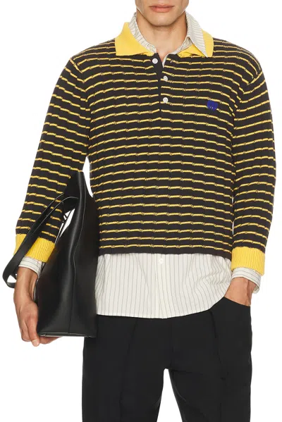 Rice Nine Ten Knitted Cropped Polo Shirt In Multi