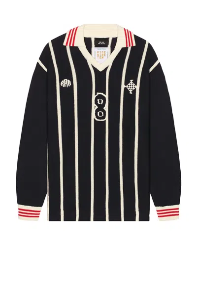 トップス RICE NINE TEN Long Sleeve Soccer Jersey Rice Nine Ten Navy Knitting Long Sleeve Soccer Jersey Polo