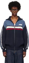 Rice Nine Ten Navy Knitting Track Jacket In Navy
