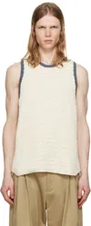 Rice Nine Ten Off-white Crochet Trim Tank Top In Off White