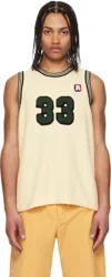 Rice Nine Ten Off-white Knitting Basketball Tank Top In Off White