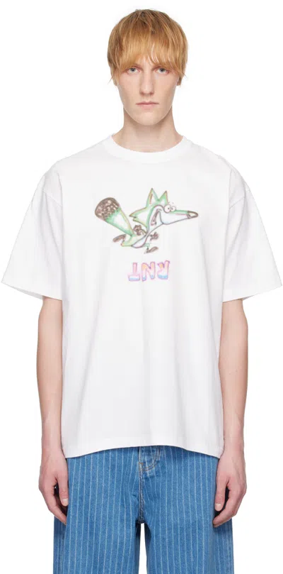 Rice Nine Ten White Scribbles T-shirt In Fox