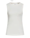 Rich & Royal Woman Tank Top Cream Size Xl Viscose, Metallic Polyester, Polyamide, Elastane In White