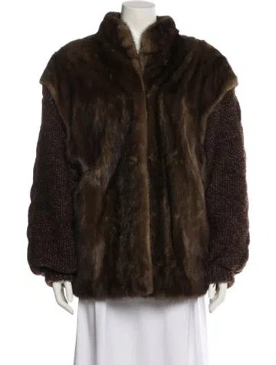 Pre-owned Rich Furs Dittrich Mink Faux Fur Coat In Brown