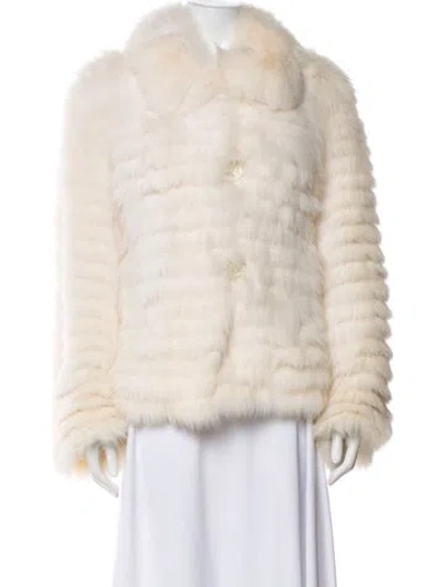 Pre-owned Rich Furs Dittrich Vintage Fox Fur Jacket In Neutral