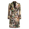 Richa Sharma Brown / Black Handcrafted Sustainable Art-print Couture Coat - Women's Premium Tailored Statement We In Multi