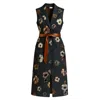 Richa Sharma Women's Black / Brown / Gold Floral Noir Longline Waistcoat - Handcrafted Luxury Statement Piece In Black