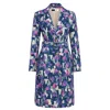 Richa Sharma Women's Blue / Pink Handcrafted Abstract Print Single Breasted Coat In Multi