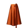 Richa Sharma Women's Brown Bronze Hued Taffeta Silk Midi Skirt In Brown