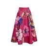 Richa Sharma Women's Floral Silk Midi Skirt In Pink