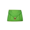 Richa Sharma Women's Green Handcrafted Clutch Bag In Raw Silk In Green