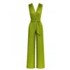 Richa Sharma Women's Green / Silver Handmade Green Pleated Sequin Jumpsuit - Luxury Eveningwear In Green