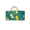 Richa Sharma Women's Green Mini Briefcase Bag With Floral Blooms And Vegan Leather In Green