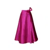 Richa Sharma Women's Pink / Purple Metallic Magenta Hued Wrap Around Midi Skirt In Silk In Pink/purple