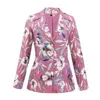 Richa Sharma Women's Pink / Purple Single Breasted Blazer In Floral Print In Pink/purple