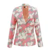 Richa Sharma Women's Pink / Purple Tailored Single Breasted Silk Blazer In Pink In Floral Blooms In Pink/purple