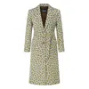 Richa Sharma Women's White / Brown / Yellow Luxury Leopard Print Belted Overcoat With Golden Buckle In Multi