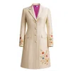 Richa Sharma Women's White Luxury Handcrafted Ivory Bloom Long Coat In Silk