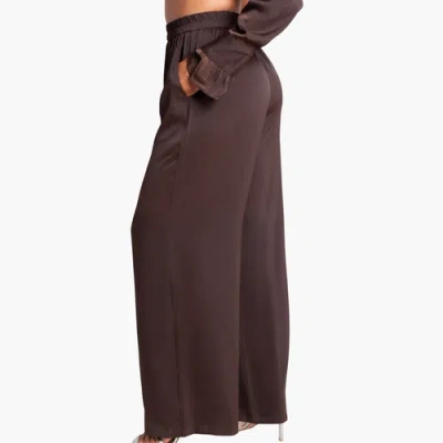 Richantee High Waisted Wide Leg Pants In Brown