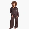 Richantee Long Sleeve Wrap Top In Brown
