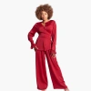 Richantee Long Sleeve Wrap Top In Red