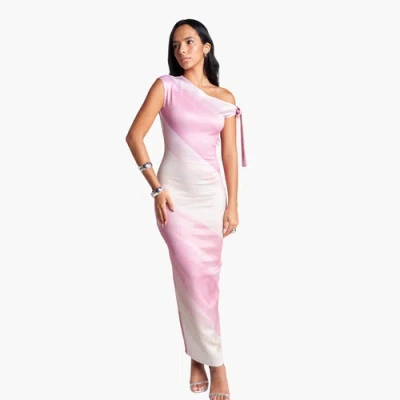 Richantee Off Shoulder Bodycon Maxi Dress In Pink