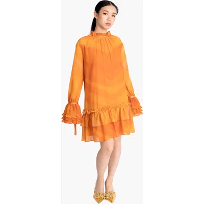 Richantee Ruffles Mini Dress In Orange