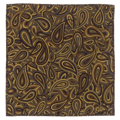 Richard Allan London Women's Brown / Green Khaki Mod Silk Neckerchief In Multi