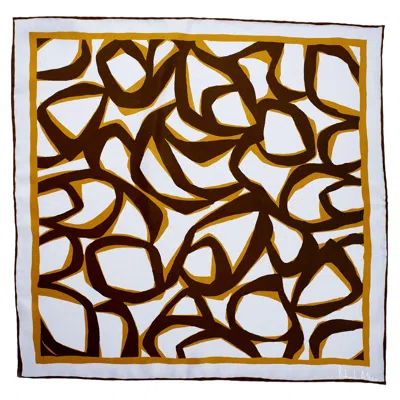 Richard Allan London Women's Brown / Silver Olive & Gold Kipford Silk Neckerchief In Multi
