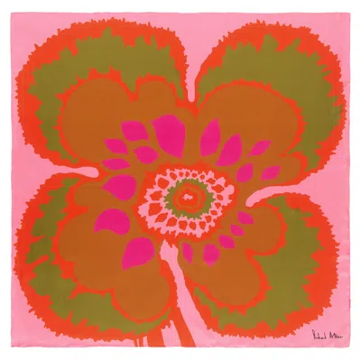 Richard Allan London Women's Orange / Green / Red Pink Elsa Silk Scarf