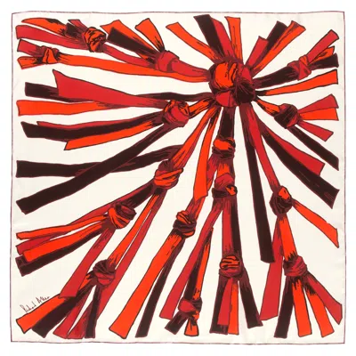 Richard Allan London Women's Red Nexus Silk Scarf