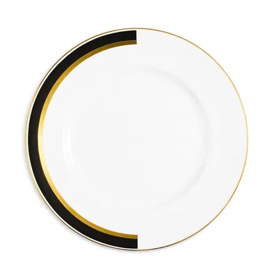 Richard Brendon Arc Rimmed Bread & Butter Plate In Gold/matte Black/white