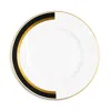 Richard Brendon Arc Rimmed Side Plate, Set Of 2 In Gold/matte Black/white