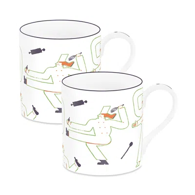 Richard Brendon Chef De Partie Large Mug, Set Of 2 In Multicoloured