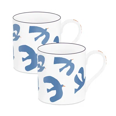 Richard Brendon Des Oiseaux Large Mug, Set Of 2 In Multicoloured