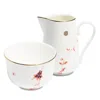 Richard Brendon Dragon Flower Sugar Bowl & Milk Jug In Gold/red/blue/white