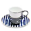 Richard Brendon The Superstripe Saucer & Platinum Espresso Cup In Gold/platinum