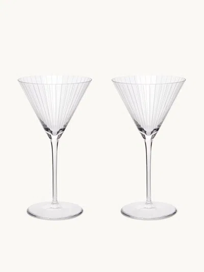 Richard Brendon Goop-exclusive Pinstripe Martini Glasses In Multi